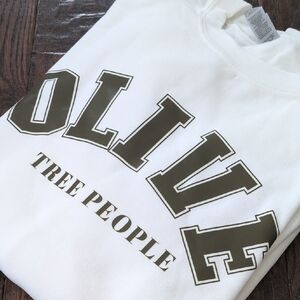 NWOT White Olive Tree People OTP Crew Neck Graphic Pullover Sweatshirt, XL
